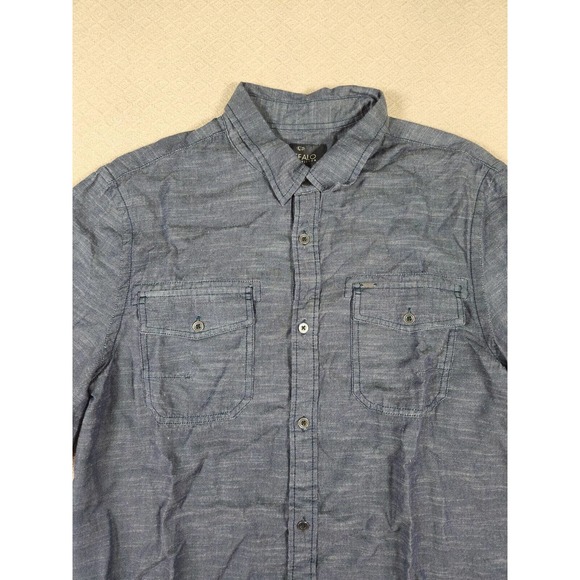 Buffalo by David Bitton Shirt Mens Large L Metal Button Up Collar Blue NWOT - Picture 3 of 12